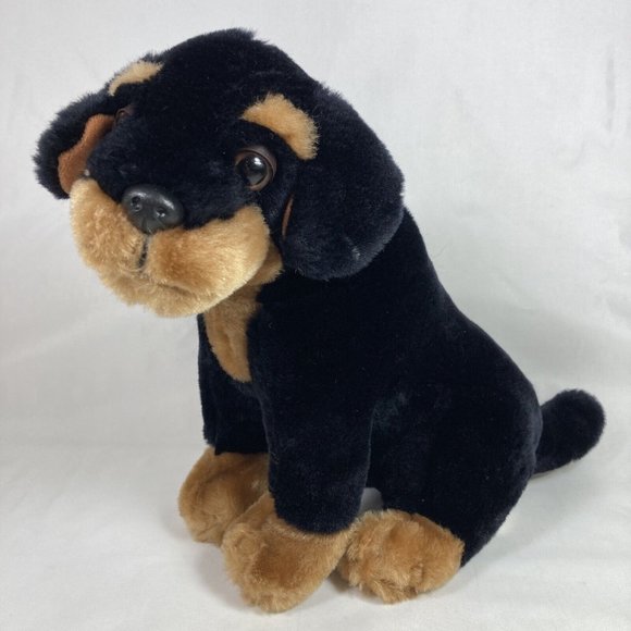 Fiesta Other - Fiesta 10" Sitting Rottweiler Plush Realistic Black Brown Dog Stuffed Animal Toy